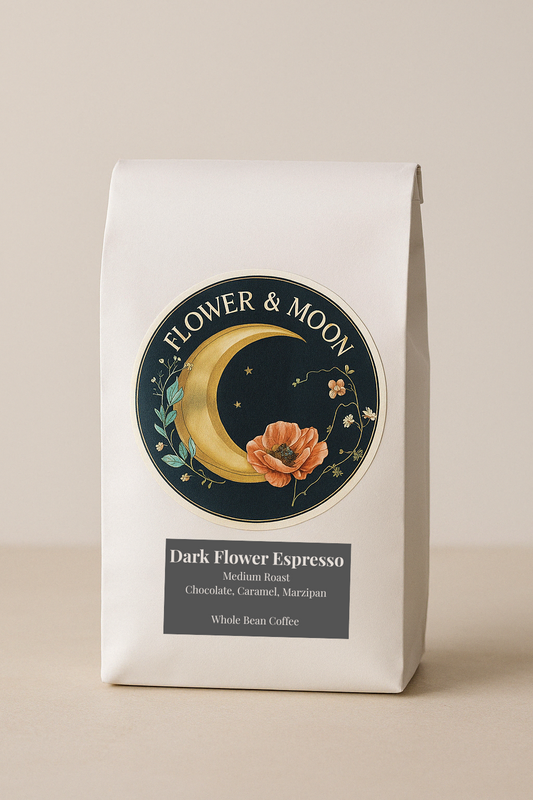Flower and Moon decaf coffee bag - Dark Flower Espresso medium roast