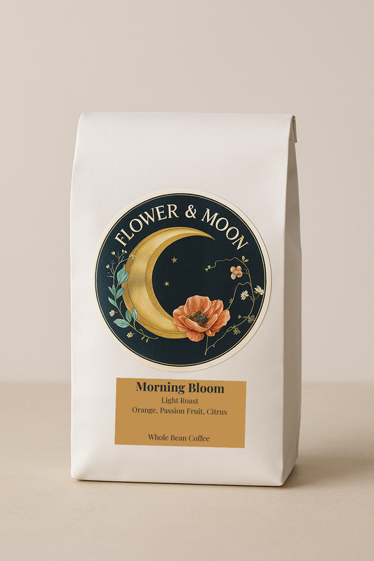 Flower and Moon decaf coffee bag - Morning Bloom light roast