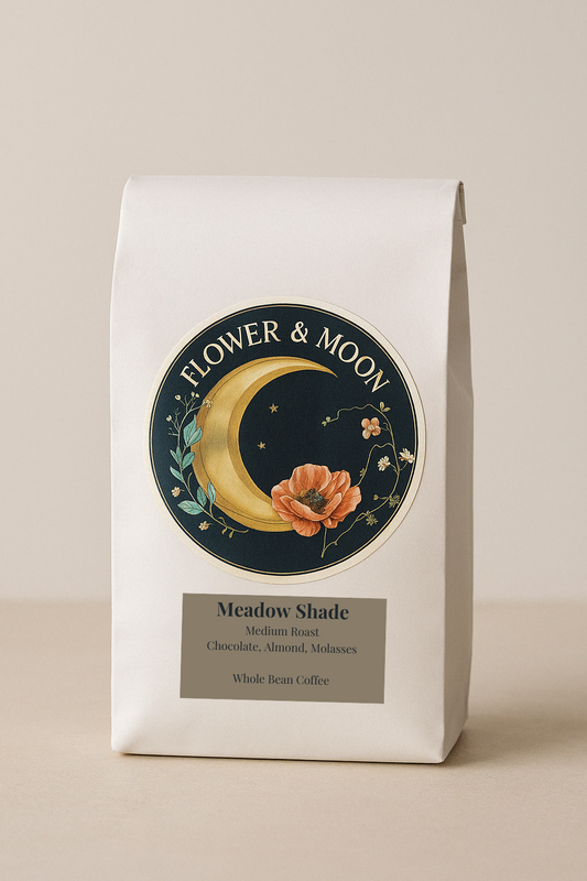 Flower and Moon decaf coffee bag - Meadow Shade medium roast
