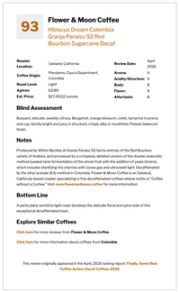 Hibiscus Dream EA Decaf – Colombia Granja Paraiso 92 (Red Bourbon)